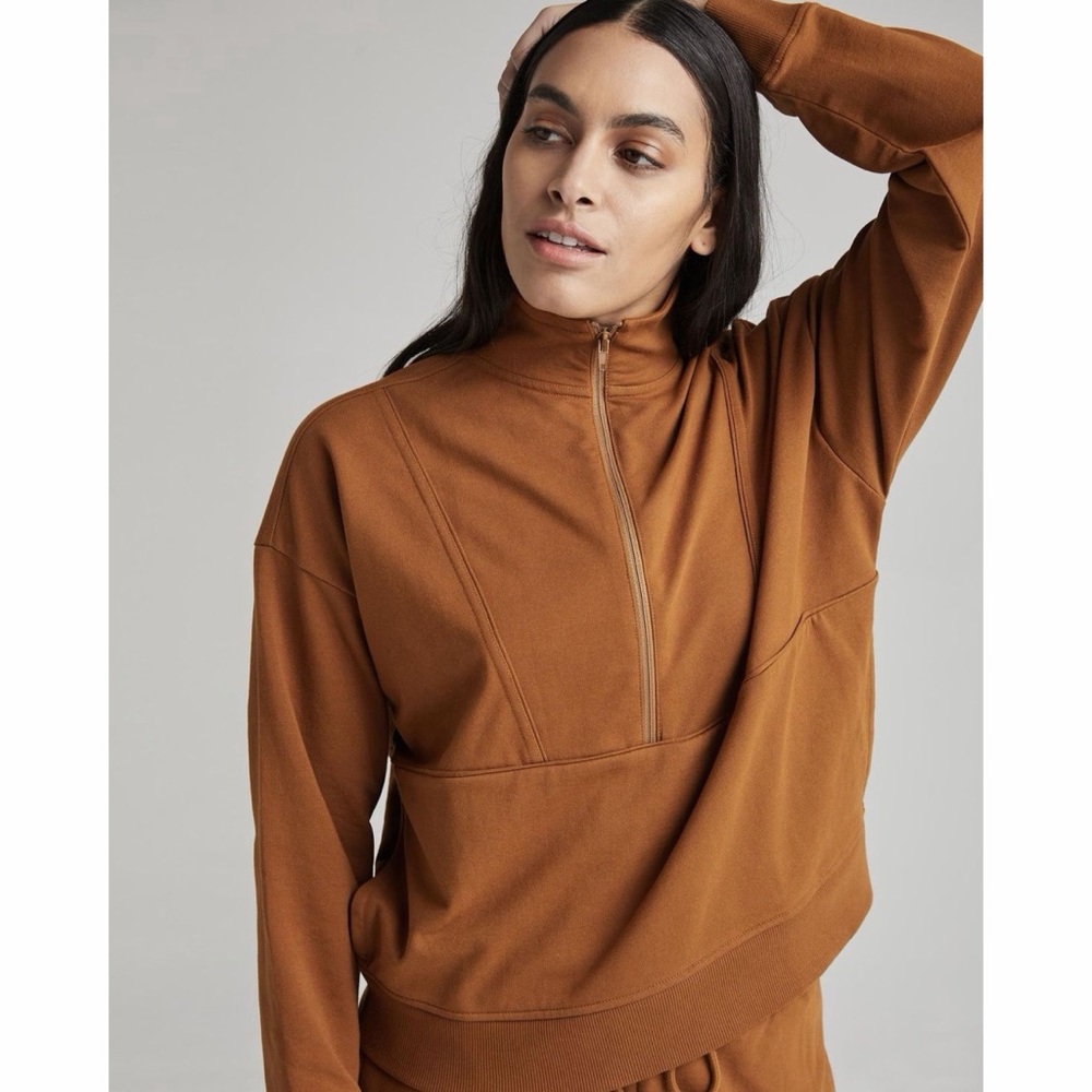 Richer Poorer Terry Half Zip Pullover - Woodgrain